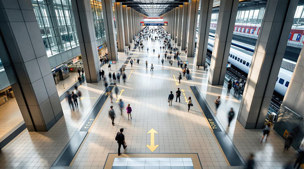 align with platform markings