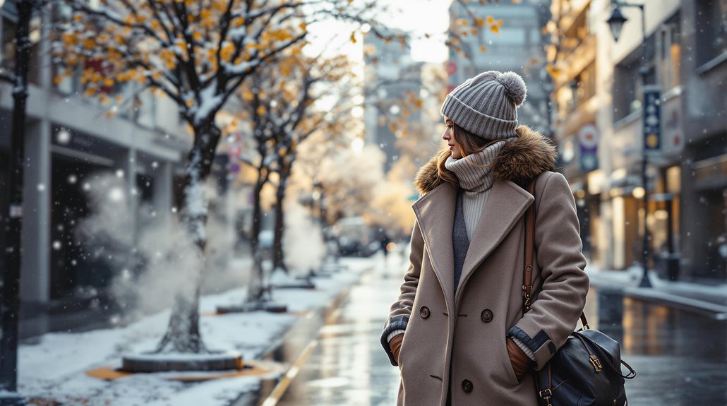 layered winter street attire