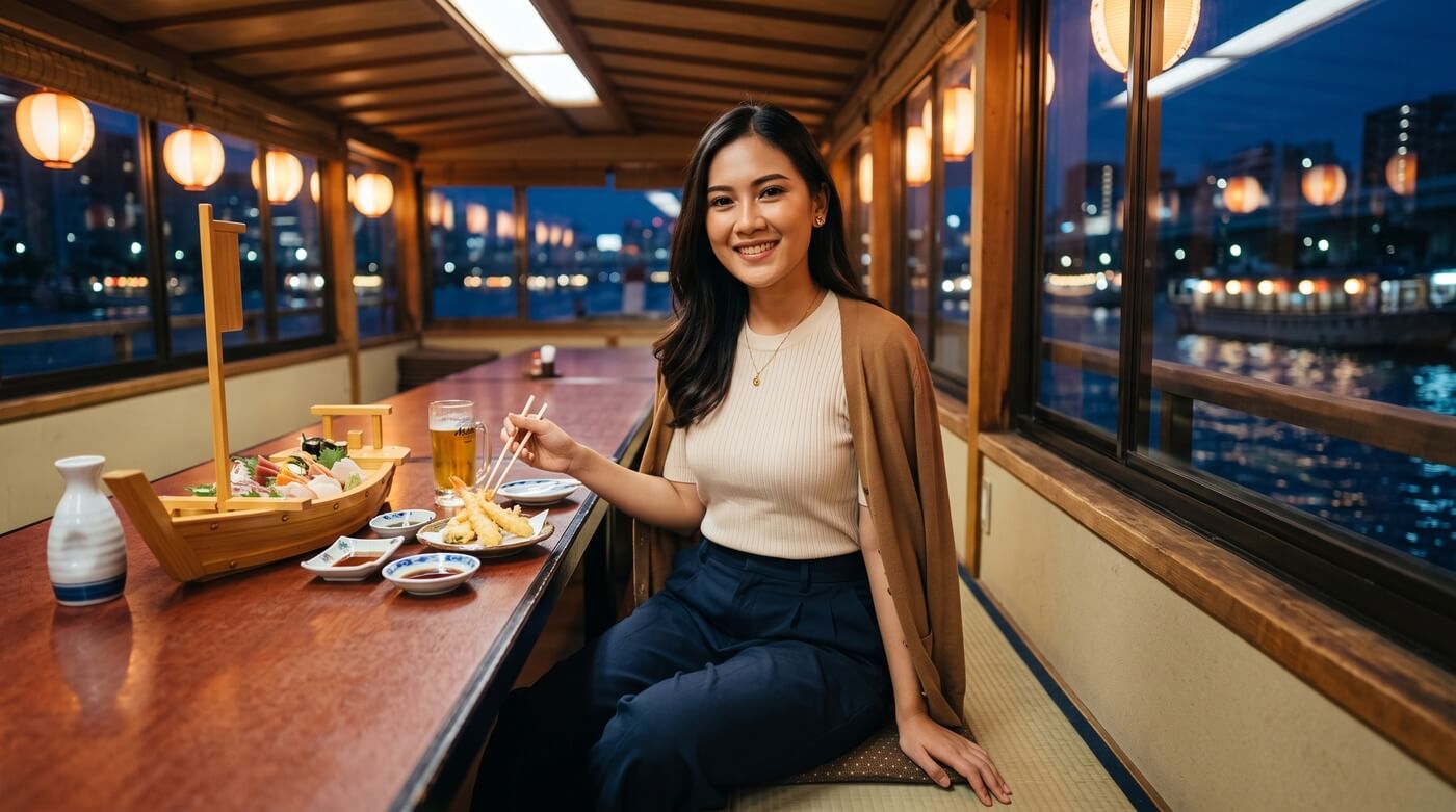 Tokyo Yakatabune Boat Cruise (Funasei)